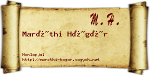 Maróthi Hágár névjegykártya
